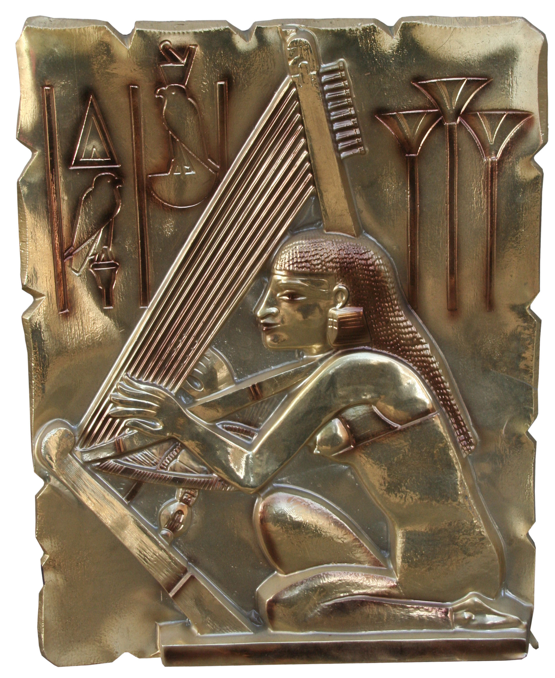 Aufsteller "Ägypischer Harfenspieler" Gold-Folie 72 x 94cm